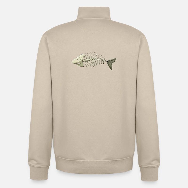 fish bone - Unisex Organic Zip Sweatshirt by Stanley/Stella - desert dust