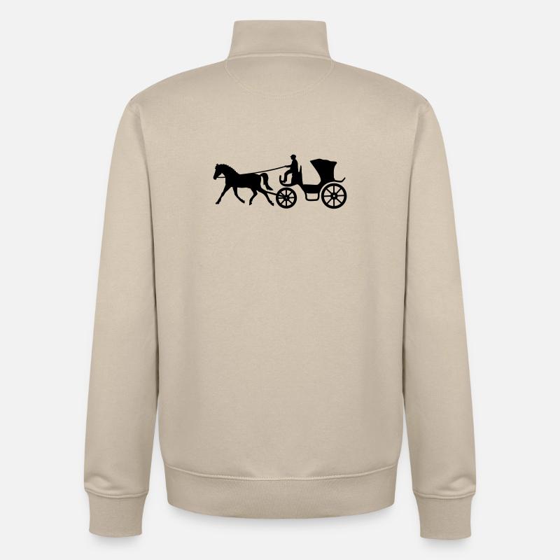 kutsche kutscher pferd geschenkidee - Unisex Organic Zip Sweatshirt von Stanley/Stella - Cremebeige