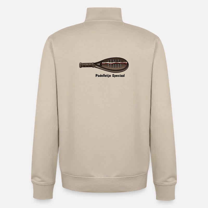 Spécial Padelle - Sweat zippé unisexe en coton bio Stanley/Stella - beige crème