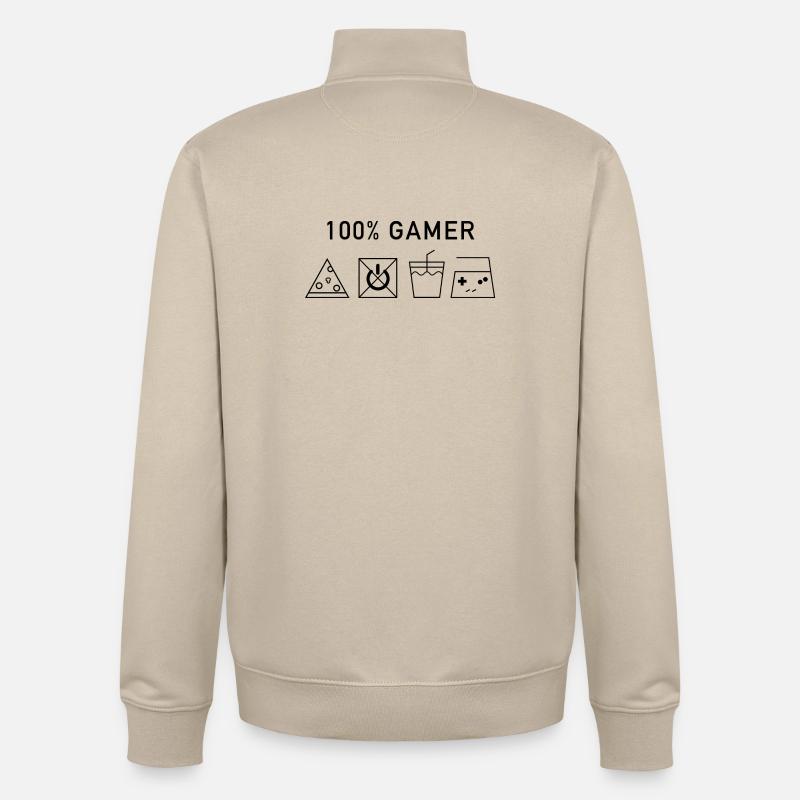 100 Gamer Version Noire - Sweat zippé unisexe en coton bio Stanley/Stella - beige crème