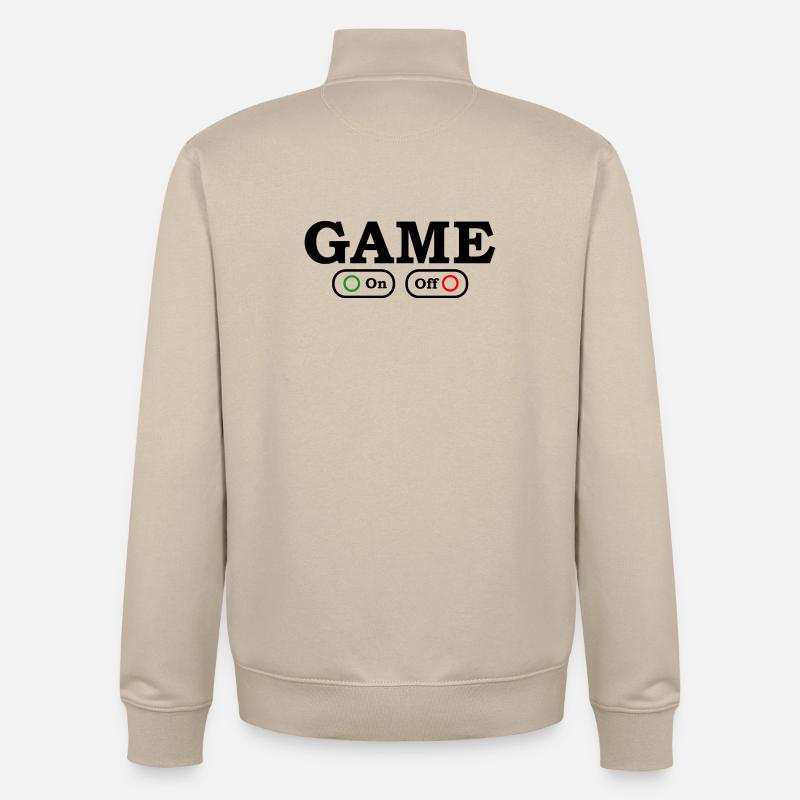 Mode de jeu : Activé/Désactivé - Sweat zippé unisexe en coton bio Stanley/Stella - beige crème