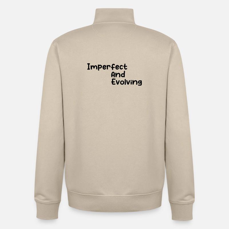Imperfect and evolving - Sweat zippé unisexe en coton bio Stanley/Stella - beige crème