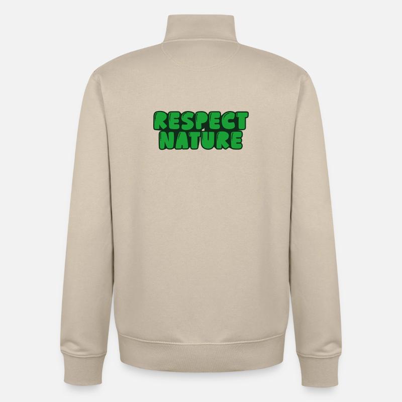 Respecter la nature - Sweat zippé unisexe en coton bio Stanley/Stella - beige crème