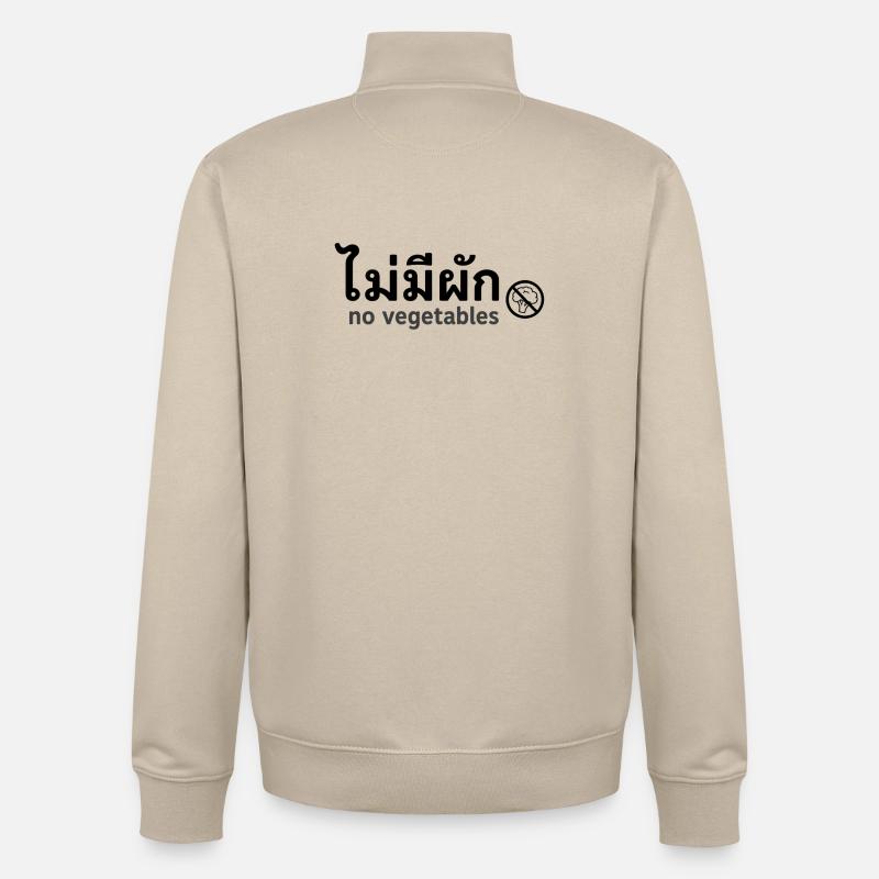 Pas de légumes - Sweat zippé unisexe en coton bio Stanley/Stella - beige crème