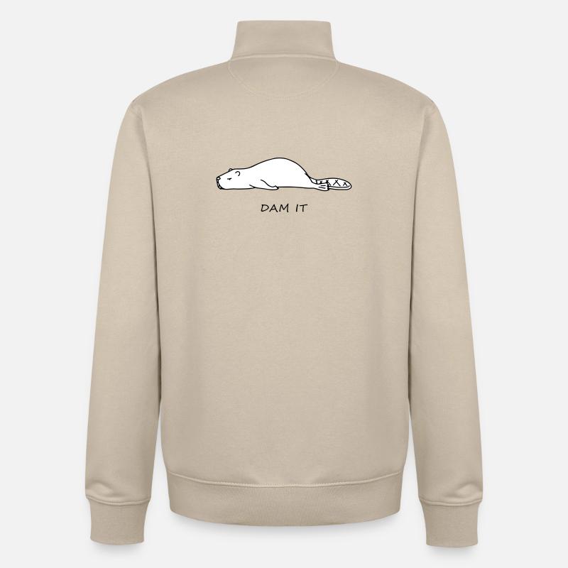 Drôle de castor - Sweat zippé unisexe en coton bio Stanley/Stella - beige crème