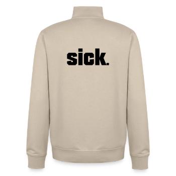 Sick Design - easy - Unisex Organic Zip Sweatshirt by Stanley/Stella - desert dust - Back - AI Model Male 185 dark (185cm)