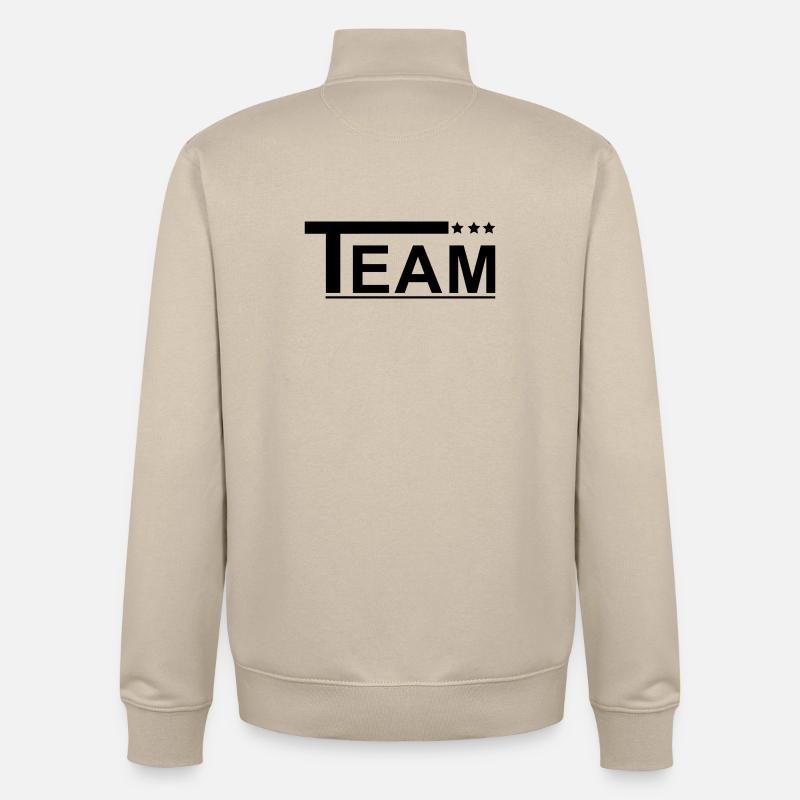 Team mit Sternen schwarz - Unisex Organic Zip Sweatshirt von Stanley/Stella - Cremebeige