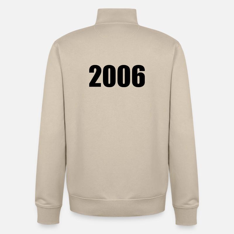 2006 modèle d’anniversaire personnaliser la conception - Sweat zippé unisexe en coton bio Stanley/Stella - beige crème