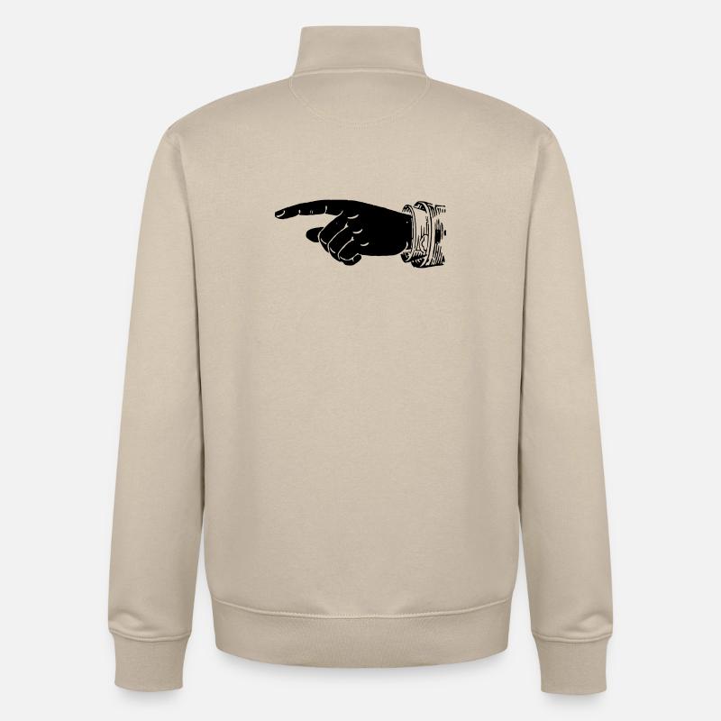 Main - Doigt pointé - Sweat zippé unisexe en coton bio Stanley/Stella - beige crème