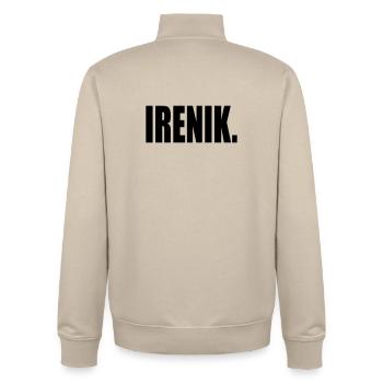 IRENIK PEACE - DEMOCRACY - Unisex Organic Zip Sweatshirt by Stanley/Stella - desert dust - Back - AI Model Male 185 dark (185cm)