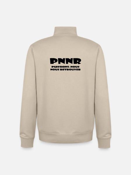 Design Graphique Abstrait - Sweat zippé unisexe en coton bio Stanley/Stella - beige crème