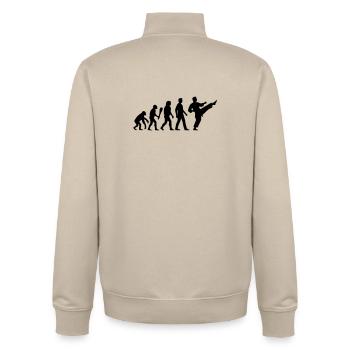 Karate Evolution - Unisex Organic Zip Sweatshirt by Stanley/Stella - desert dust - Back - AI Model Male 185 dark (185cm)