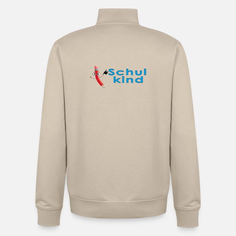 Crayon d'école amusant pour la rentrée - Sweat zippé unisexe en coton bio Stanley/Stella - beige crème