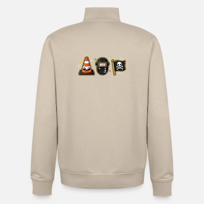Construction site construction worker pirate - Unisex Organic Zip Sweatshirt by Stanley/Stella - desert dust