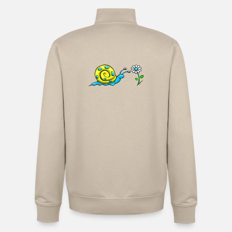 Vis avec fleur - Sweat zippé unisexe en coton bio Stanley/Stella - beige crème