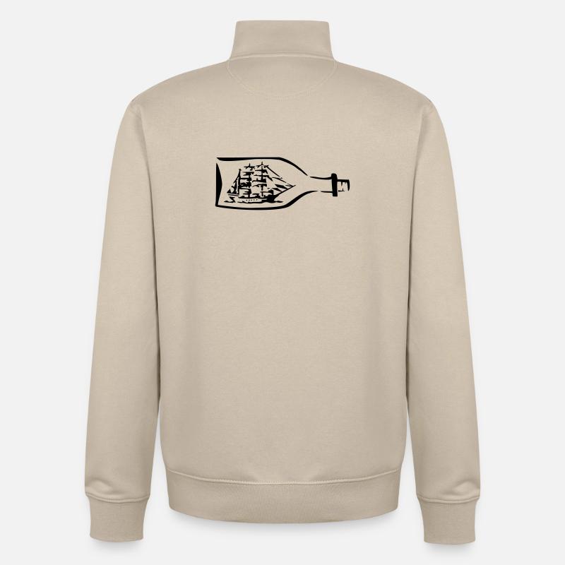 Schiff Flaschenschiff Seefahrt - Unisex Organic Zip Sweatshirt von Stanley/Stella - Cremebeige