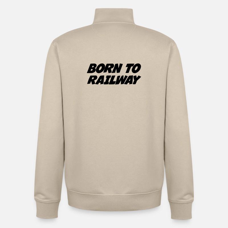 Railway Railwayman Cheminot Train Eisenbahn - Unisex Organic Zip Sweatshirt by Stanley/Stella - desert dust