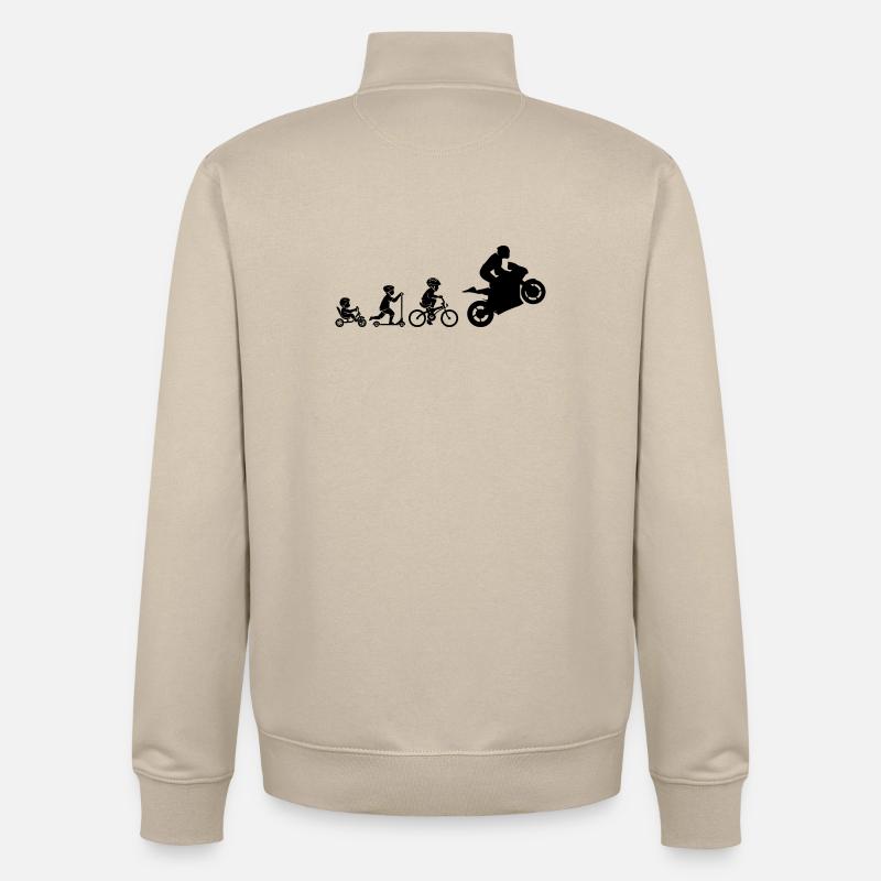 MOTORCYCLE EVOLUTION - Unisex Organic Zip Sweatshirt by Stanley/Stella - desert dust