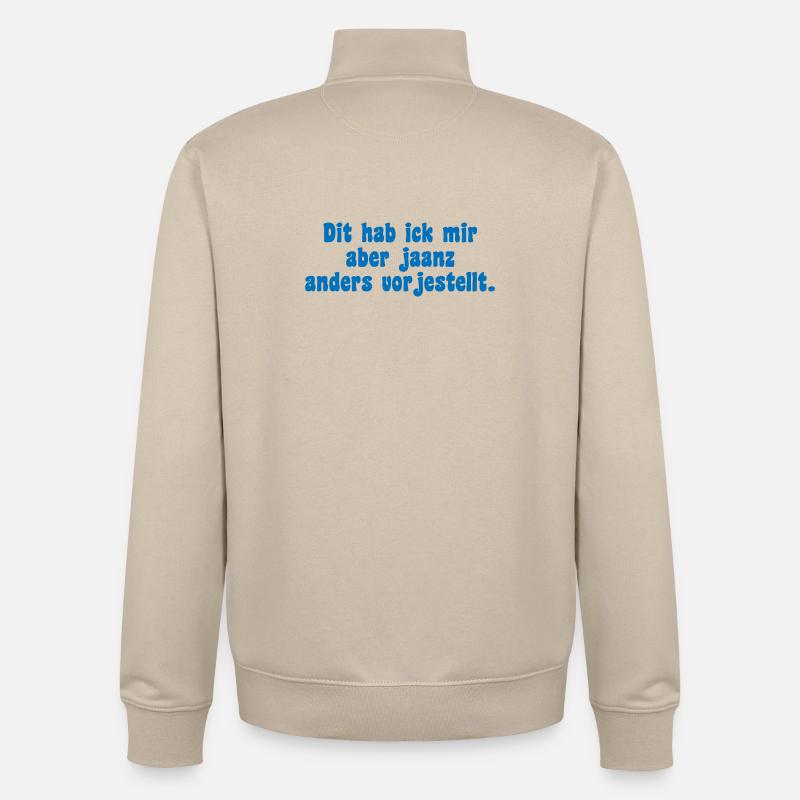 Berliner Icke Spruch - Unisex Organic Zip Sweatshirt von Stanley/Stella - Cremebeige