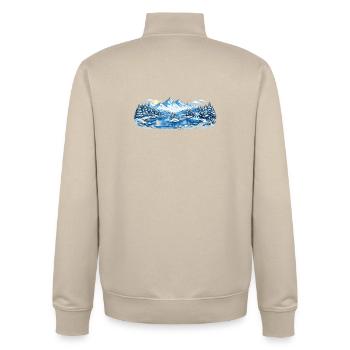 Winterliche Berglandschaft am See - Unisex Organic Zip Sweatshirt von Stanley/Stella - Cremebeige - Hinten - AI Model Male 185 dark (185cm)