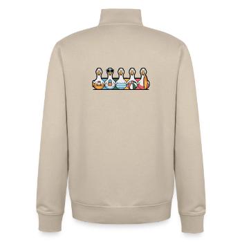 Reihe von Sommergänsen - Unisex Organic Zip Sweatshirt von Stanley/Stella - Cremebeige - Hinten - AI Model Male 185 dark (185cm)