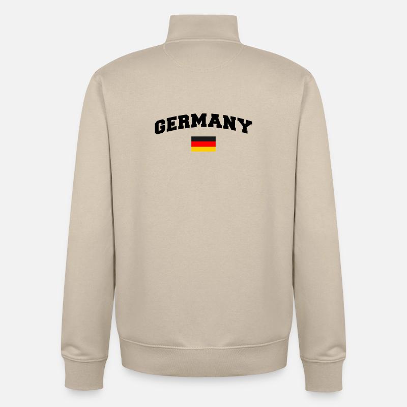 Drapeau allemand - Sweat zippé unisexe en coton bio Stanley/Stella - beige crème