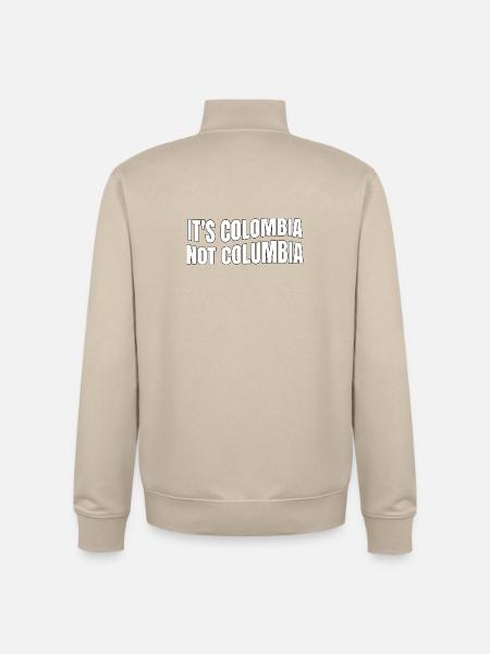 Colombie Pas Colombie Drapeau colombien Colombie - Sweat zippé unisexe en coton bio Stanley/Stella - beige crème
