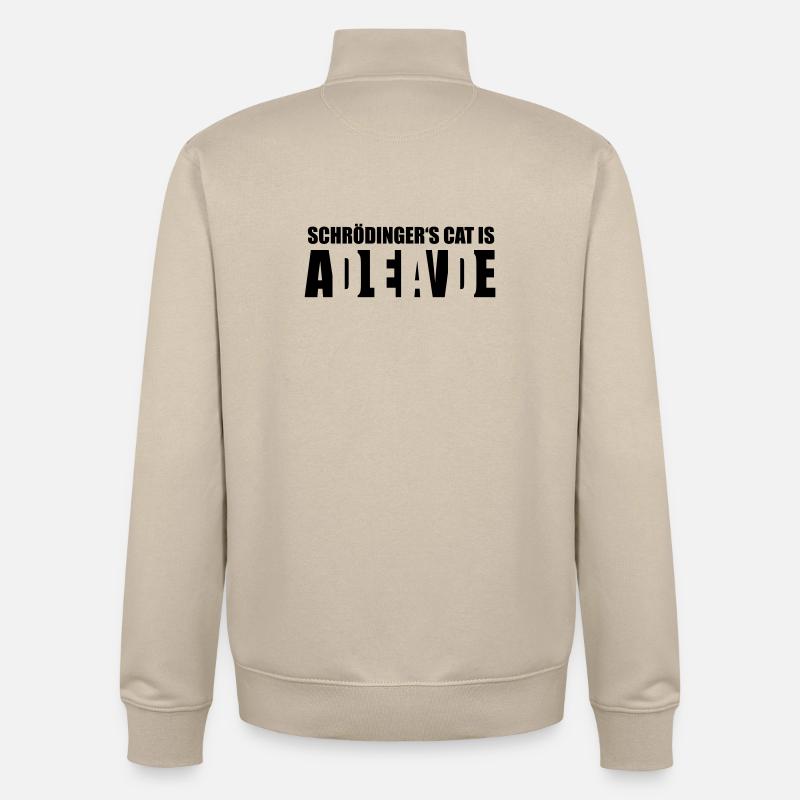 Chat de Schrödinger - Sweat zippé unisexe en coton bio Stanley/Stella - beige crème