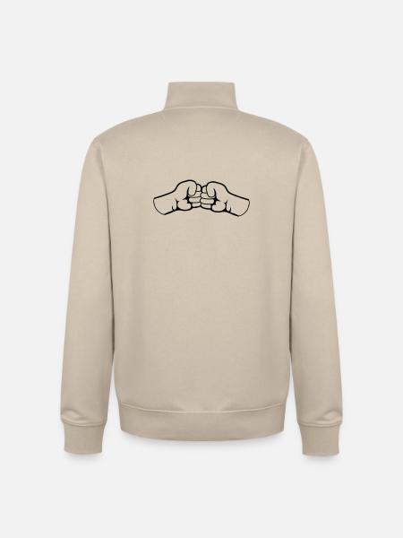 2 Bro Knytnæve knyttede næver venner hold hilsen - Stanley/Stella unisex sweatshirt med lynlås i økologisk - cremebeige
