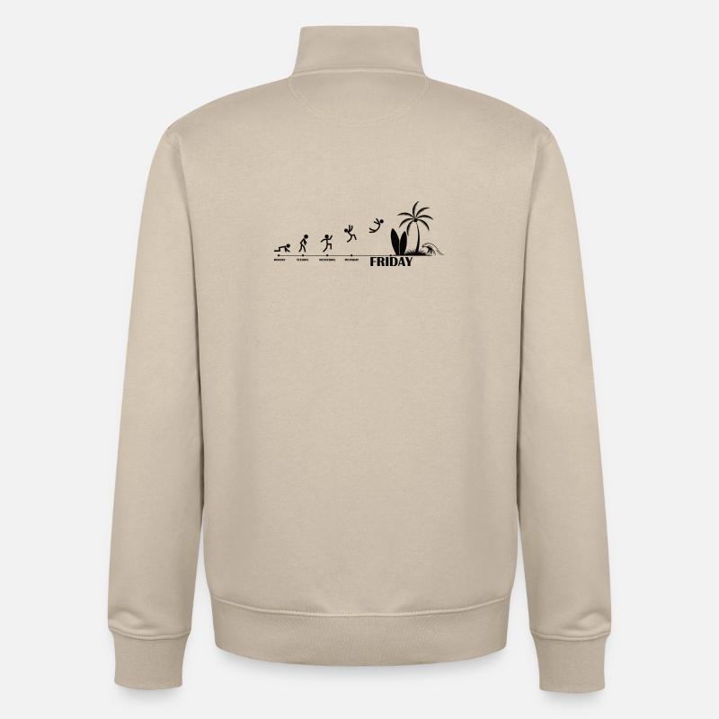 Enfin, Friday Beach Evolution - Sweat zippé unisexe en coton bio Stanley/Stella - beige crème