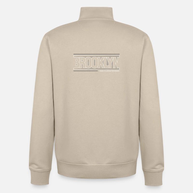 Winde der Skyline von Brooklyn Silhouette - Unisex Organic Zip Sweatshirt von Stanley/Stella - Cremebeige