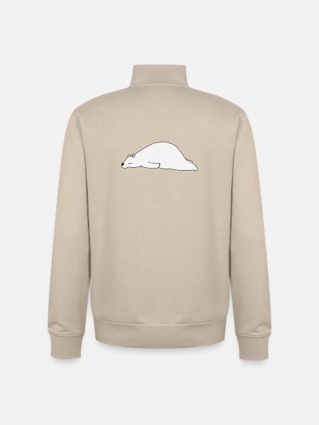 Niedlicher Eisbär schläft, gemütliche Wintertierkunst - Unisex Organic Zip Sweatshirt von Stanley/Stella - Cremebeige