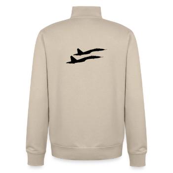 Su-35 - Unisex Organic Zip Sweatshirt by Stanley/Stella - desert dust - Back - AI Model Male 185 dark (185cm)