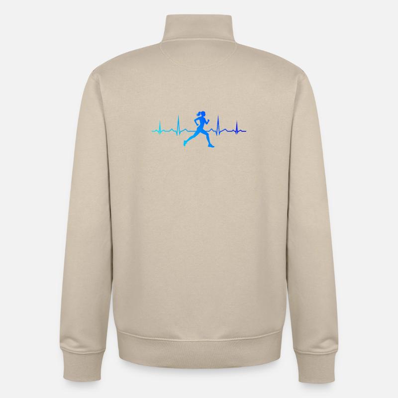 Geschenkidee für eine Running mit Running - Unisex Organic Zip Sweatshirt von Stanley/Stella - Cremebeige