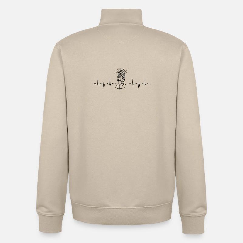 wave line microphone - Unisex Organic Zip Sweatshirt by Stanley/Stella - desert dust