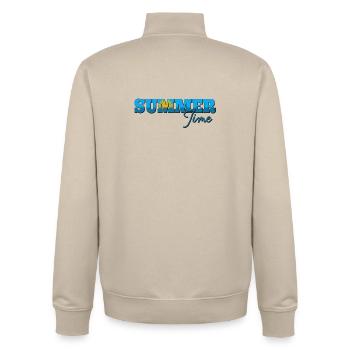 Summer Time - Unisex Organic Zip Sweatshirt von Stanley/Stella - Cremebeige - Hinten - AI Model Male 185 dark (185cm)