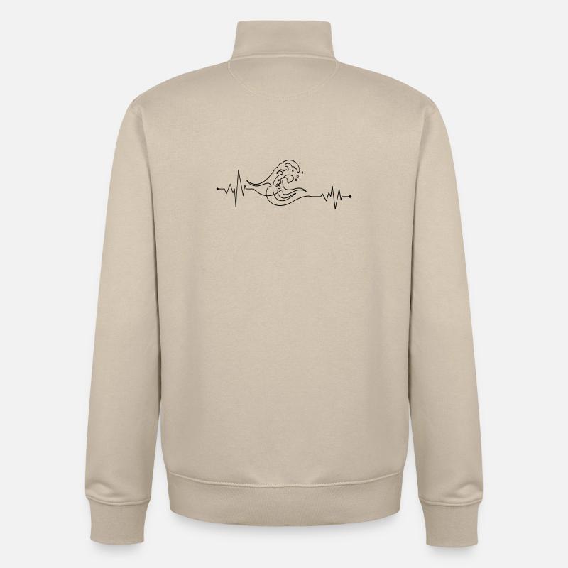 design_not_provided - Sweat zippé unisexe en coton bio Stanley/Stella - beige crème
