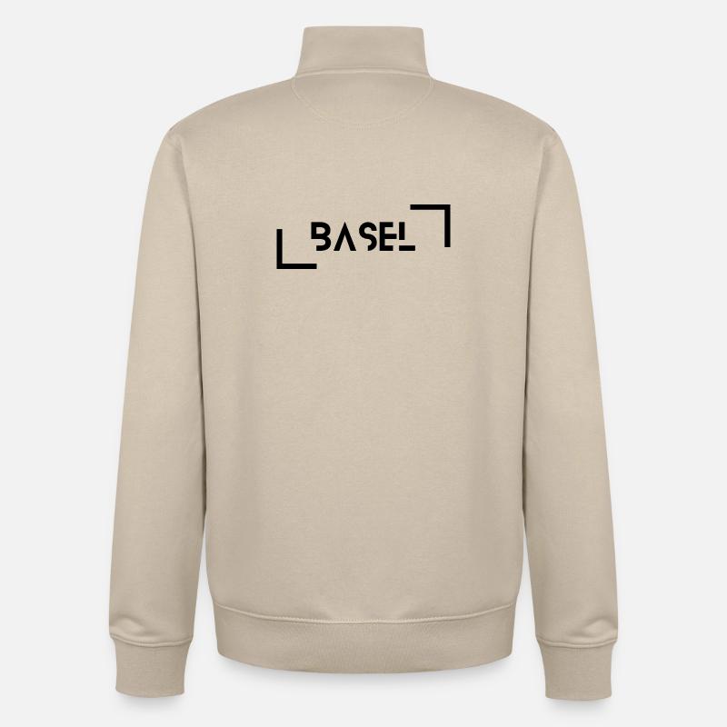 Noir de Bâle - Sweat zippé unisexe en coton bio Stanley/Stella - beige crème