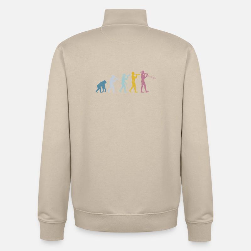 Trombone Evolution - Unisex Organic Zip Sweatshirt by Stanley/Stella - desert dust