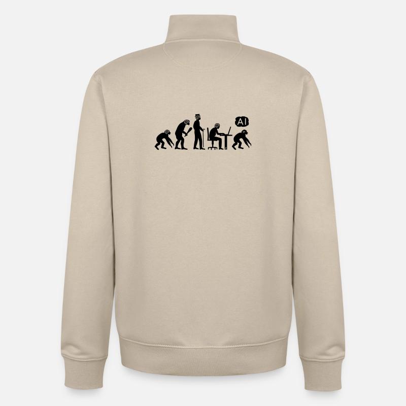 Évolution IA - Sweat zippé unisexe en coton bio Stanley/Stella - beige crème