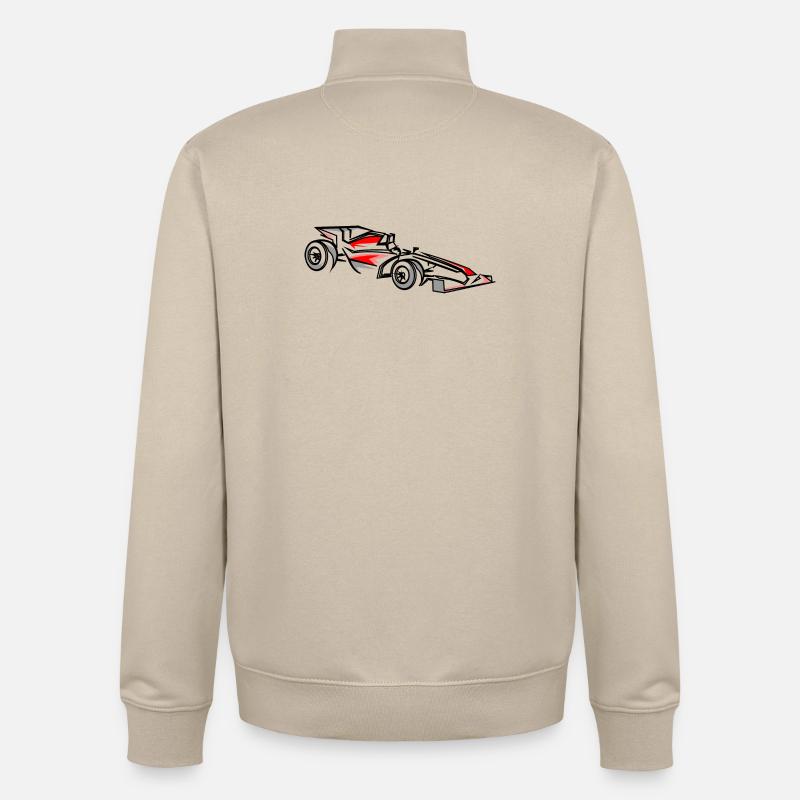 Illustration de voitures de course Conception du sport automobile - Sweat zippé unisexe en coton bio Stanley/Stella - beige crème