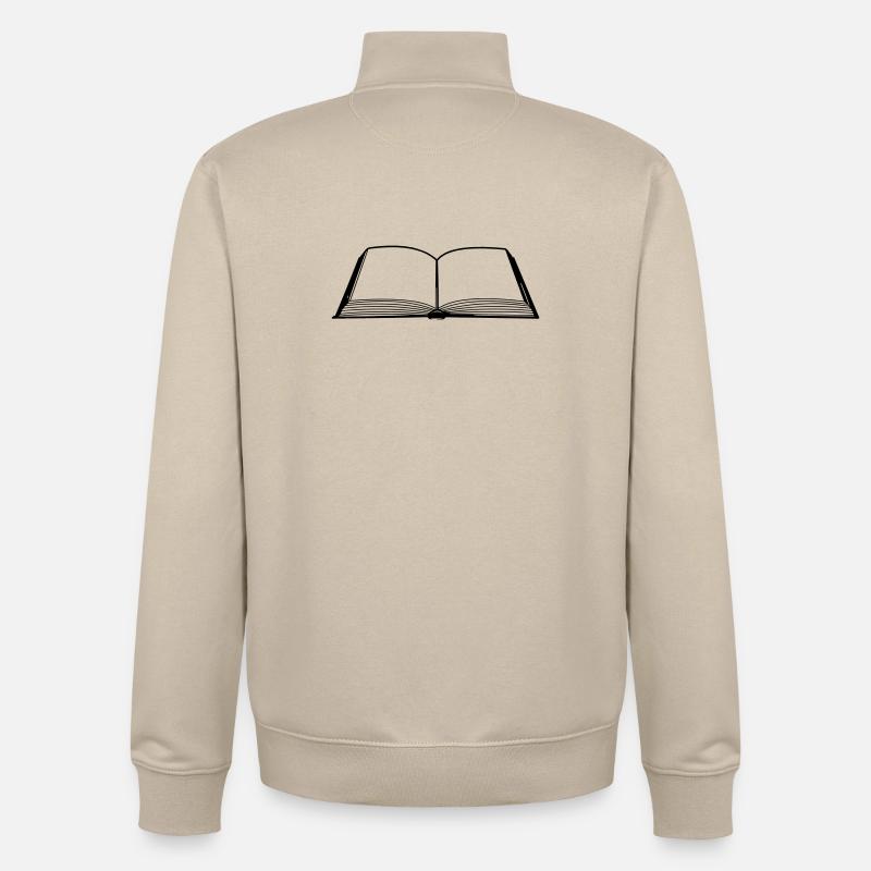 Buch leeren - Unisex Organic Zip Sweatshirt von Stanley/Stella - Cremebeige