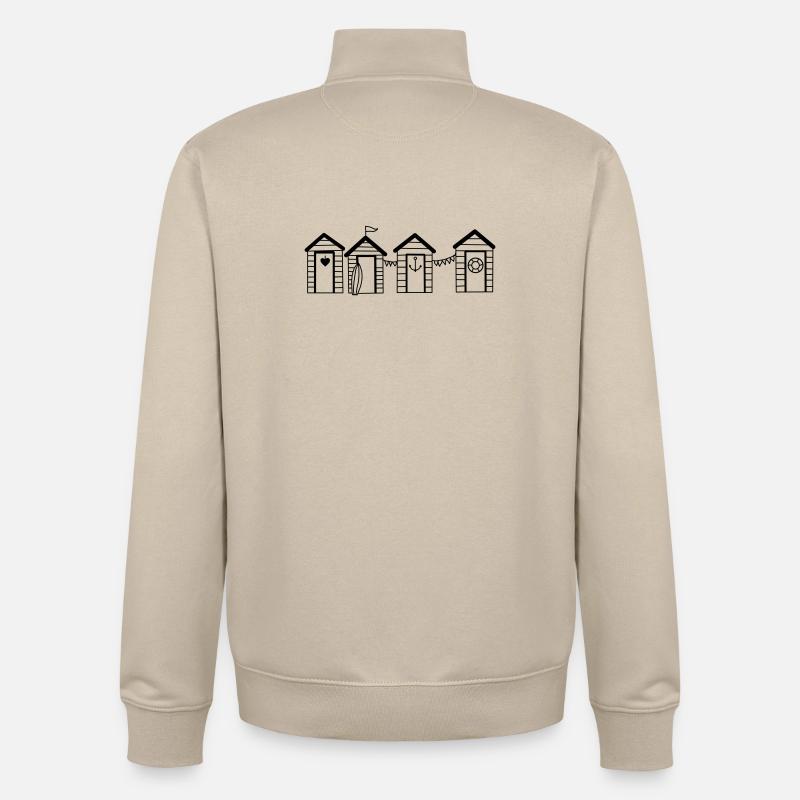 Une journée à la mer - Sweat zippé unisexe en coton bio Stanley/Stella - beige crème