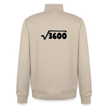 60th Birthday - Anniversary - Unisex Organic Zip Sweatshirt by Stanley/Stella - desert dust - Back - AI Model Male 185 dark (185cm)