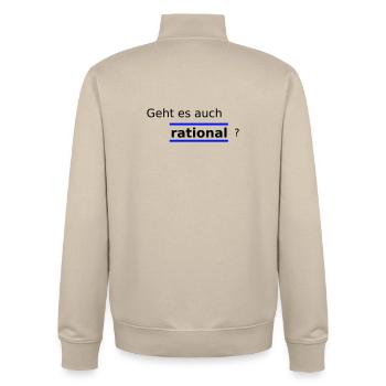 Rational - Unisex Organic Zip Sweatshirt by Stanley/Stella - desert dust - Back - AI Model Male 185 dark (185cm)