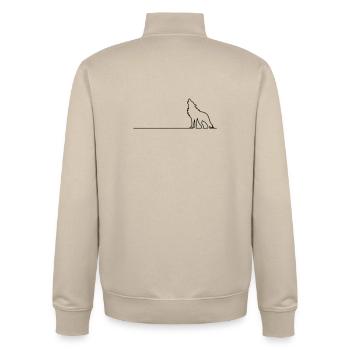 Wolf Outline - Unisex Organic Zip Sweatshirt by Stanley/Stella - desert dust - Back - AI Model Male 185 dark (185cm)