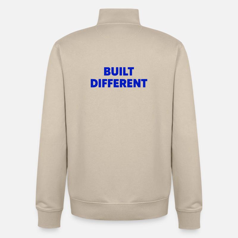 Built Different Motivation Style - Unisex Organic Zip Sweatshirt by Stanley/Stella - desert dust