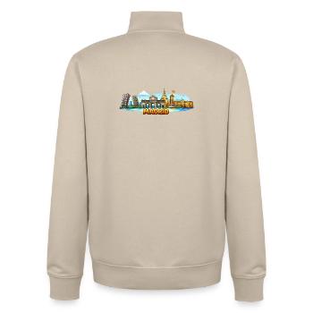 Madrid Skyline Stadt - Unisex Organic Zip Sweatshirt von Stanley/Stella - Cremebeige - Hinten - AI Model Male 185 dark (185cm)