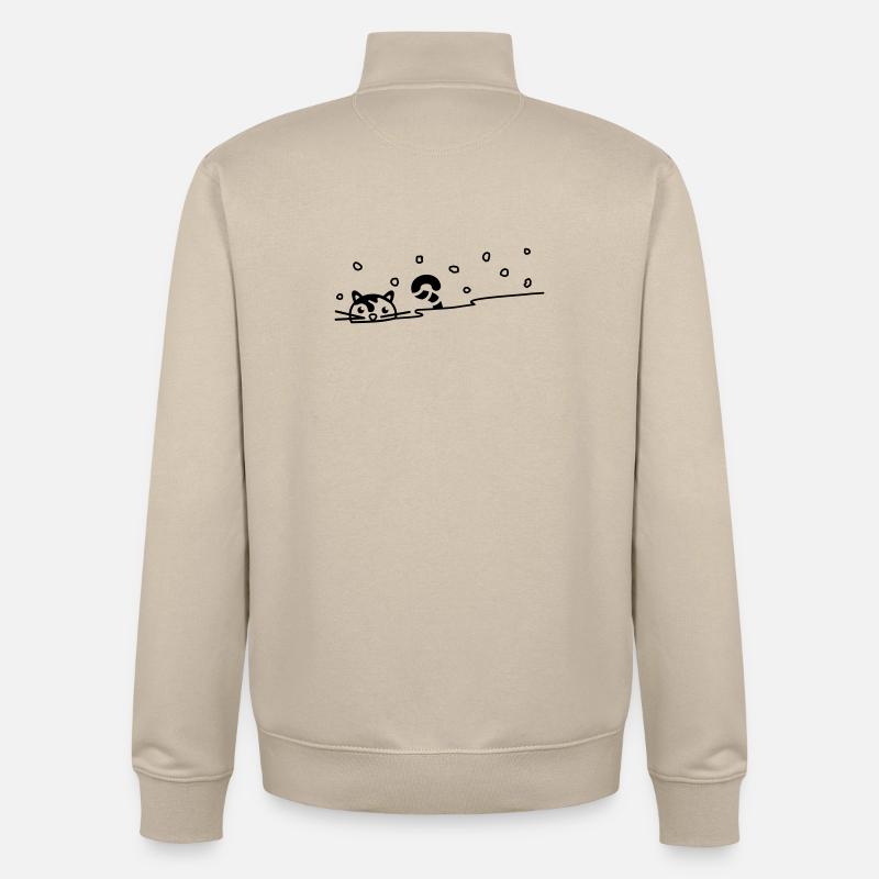 Niedliche Katze im Schnee - Unisex Organic Zip Sweatshirt von Stanley/Stella - Cremebeige