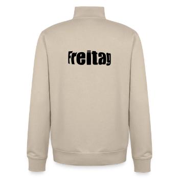 Vendredi - Sweat zippé unisexe en coton bio Stanley/Stella - beige crème - Dos - AI Model Male 185 dark (185cm)